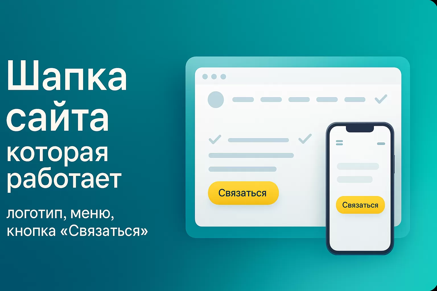 Блог - Шапка сайта, которая работает: логотип, меню и кнопка «Связаться»